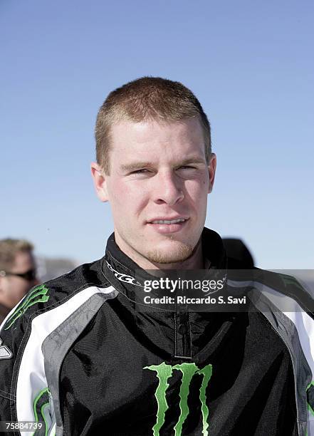 Tucker Hibbert during the Snowmobile Snocross Practice at Winter X Games 11 at Buttermilk Mountain in Aspen, Colorado on January 25, 2007.