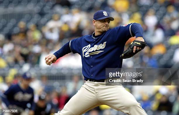 San Diego Padres Trevor Hoffman in action against Pittsburgh at PNC Park in Pittsburgh, Pennsylvania on June 4, 2006.