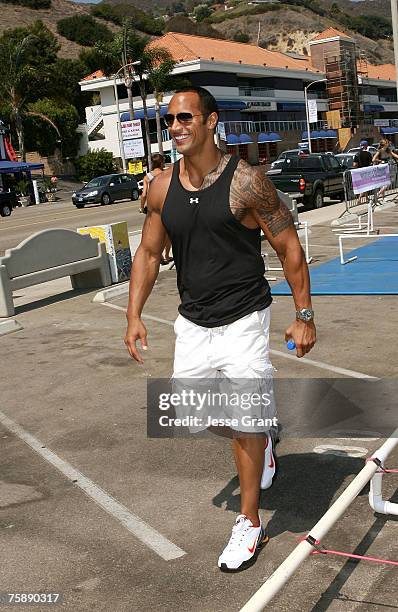 Actor Dwayne "The Rock" Johnson at the Summer On The Pier Benefiting "The Rock" Foundation Event on July 29, 2007 in Malibu, California.