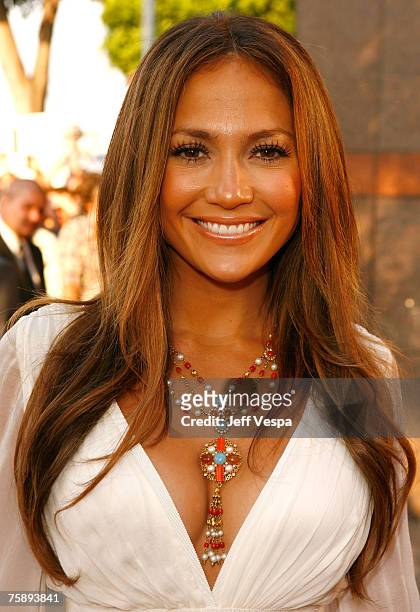 Actress/producer Jennifer Lopez arrives to the premiere of "El Cantante" at the Director?s Guild of America Theatre on July 31, 2007 in Los Angeles,...