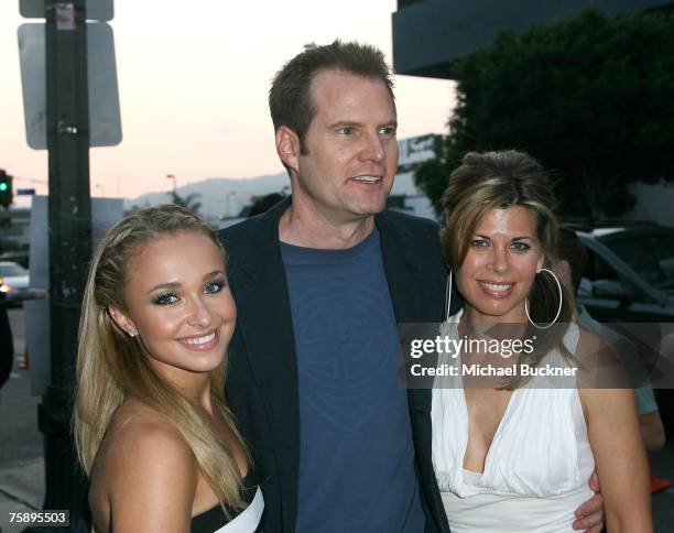 Actress Hayden Panetierre, actor Jack Coleman and actress Beth Toussaint arrive at the premiere of "It's A Mall World" at the ArcLight Theatre on...