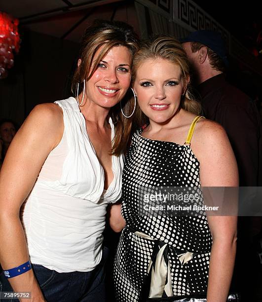 Actress Beth Toussaint and singer Natalie Maines attend the after party for the premiere of "It's A Mall World" at the Cabana Club on July 31, 2007...