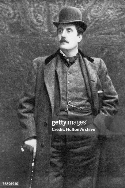 Italian operatic composer Giacomo Puccini , circa 1900.