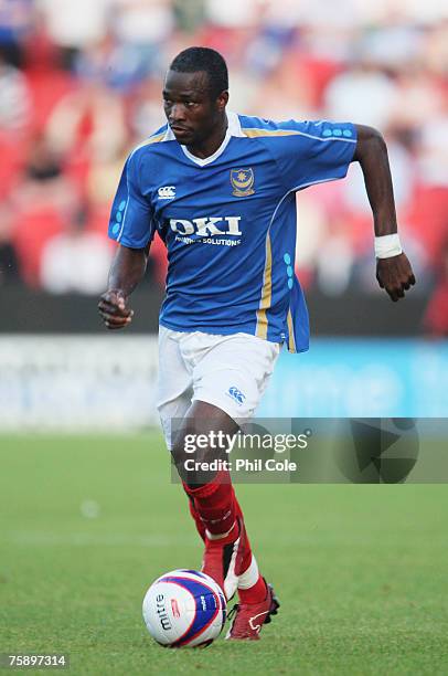 John Utaka of Portsmouth during the pre-season friendly match between AFC Bournemouth and Portsmouth at Dean's Court on July 31, 2007 in Bournemouth,...