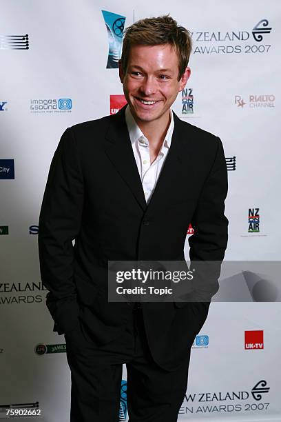 Presenter Adam Rickitt poses in the press room on August 1, 2007 in Auckland, New Zealand.