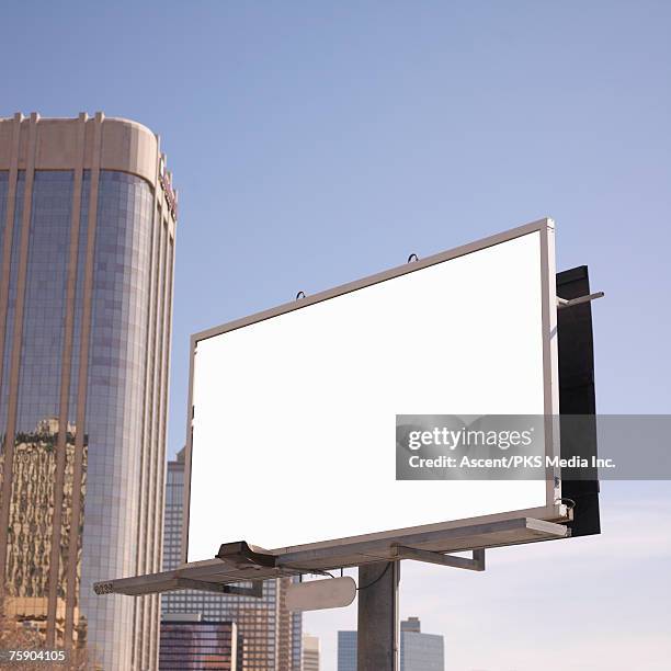 blank billboard in downtown setting - canada square stock pictures, royalty-free photos & images