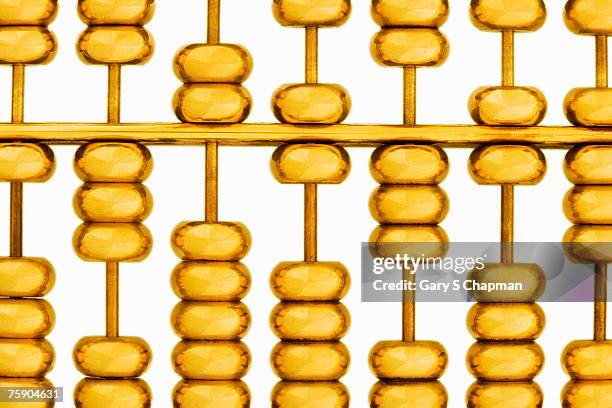 gold abacus, close-up - gold abacus stock pictures, royalty-free photos & images