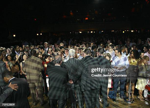 Former President William Jefferson Clinton greets the audience in attendance at the Clinton Foundation Millennium Network Reception held at Roseland...