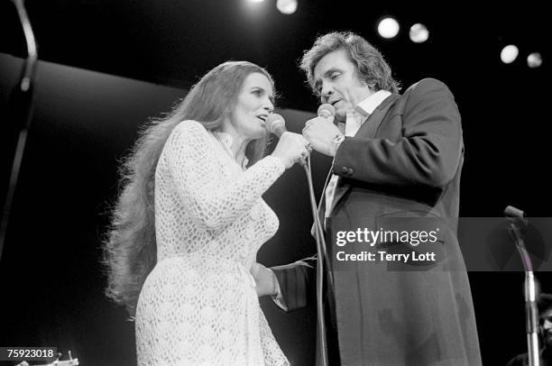Johnny Cash with wife June Carter live at Wembley Conference Centre