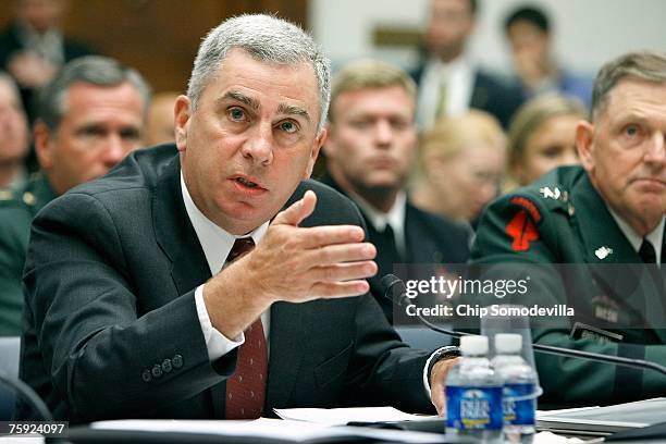 Former commander of the U.S. Central Command retired Gen. John Abizaid testifies to the House Oversight and Government Reform Committee about the...