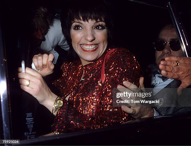 London May 25th 1983. Liza Minnelli and Elton John at Apollo Victoria Theatre for Liza Minnelli show