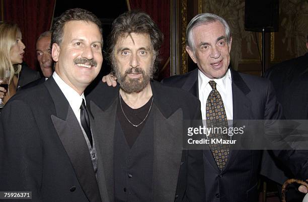 Craig Kornblau, President of Universal Studios Home Video, Al Pacino and Martin Bregman, producer of "Scarface"