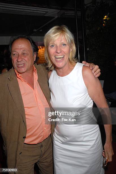 Chantal Ladesou and A Guest attend the DJ Cut Killer's Party At The VIP Room on July 25, 2007 in St Tropez, France.