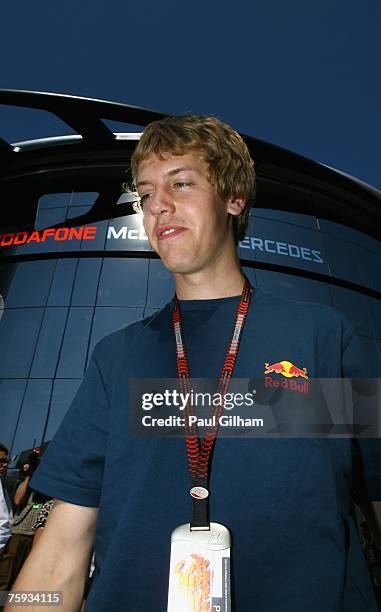 Sebastian Vettel of Germany and Scuderia Toro Rosso pictured in the paddock during the Hungarian Formula One Grand Prix Previews at the Hungaroring...