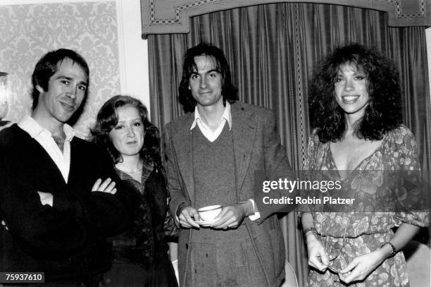 Musician and politician John Hall of the group "Orleans", with singer/songwriters Bonnie Raitt, James Taylor and Carly Simon pose for a portrait...