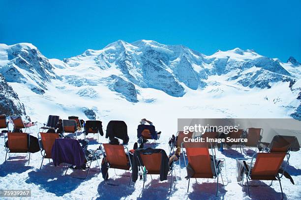 auf piz palu - st moritz stock-fotos und bilder