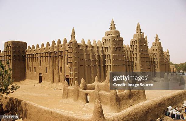 grand mosque djenne - djenne grand mosque stock pictures, royalty-free photos & images