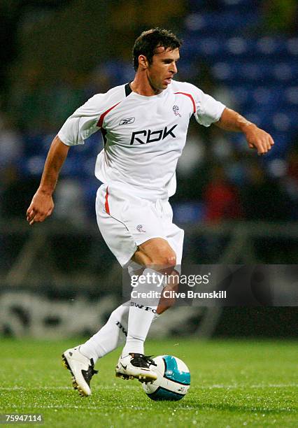 Gary Speed of Bolton Wanderers in action during the friendly match between Bolton Wanderers and Espanyol at The Reebok Stadium on August 1, 2007 in...