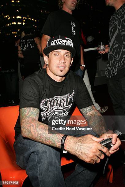 Motocross star Carey Hart attends the Disturbia DVD Launch and X Games 13 Kick Off Party at The Standard Downtown on August 2, 2007 in Los Angeles,...