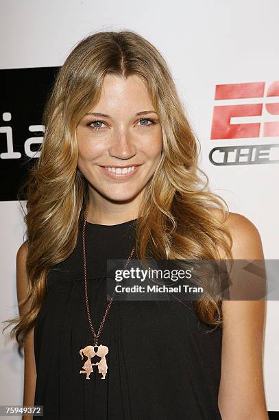 Actress Sarah Roemer arrives at the "Disturbia" DVD release party at The Standard Hotel on August 2, 2007 in Los Angeles, California.