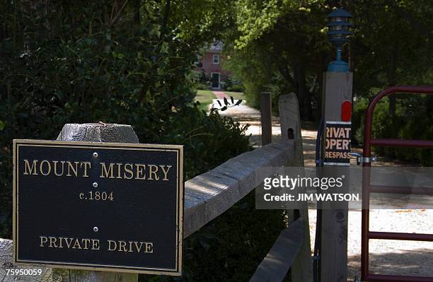 The front entrance to former US Defense Secretary Donald Rumsfeld's home in St. Michaels, Maryland, 01 August, 2007. St. Michaels is where US pop...
