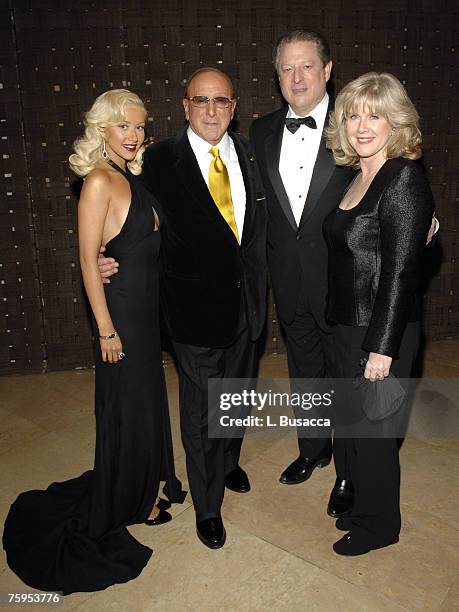 Christina Aguilera, Clive Davis, Chairman and CEO BMG US, Al Gore and Tipper Gore *EXCLUSIVE*