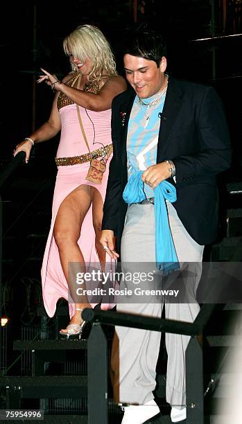 Shanessa Reilly and David Parnaby leave the 'Big Brother' show house following their eviction in Borehamwood on August 3, 2007 near London, England....