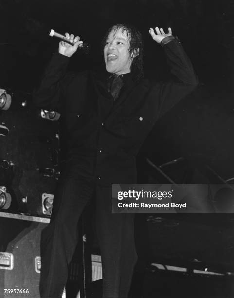 Singer Johnny Kemp performs at the Mecca Arena in Milwaukee, Milwaukee, Wisconsin in July 1988.