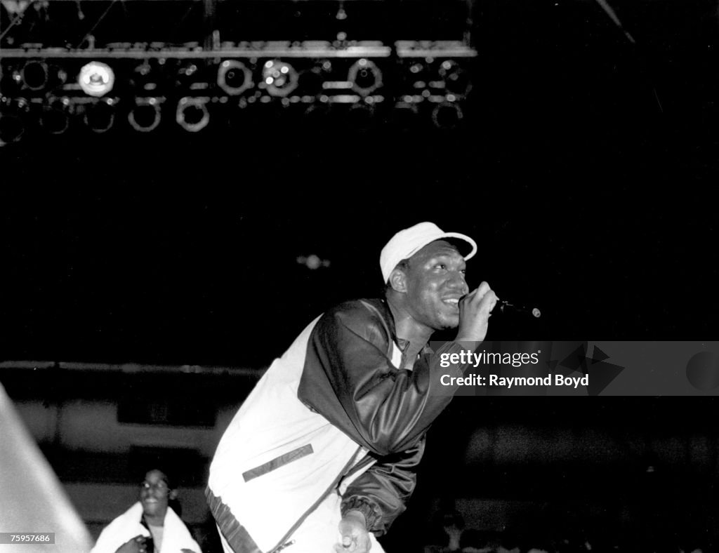 Boogie Concert Rapper Rapper KRS-ONE of Boogie Down Productions performs at the U.I.C ...