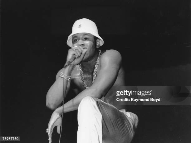 Rapper L.L. Cool J. Performs at the Arie Crown Theater in Chicago, Illinois in July 1988.