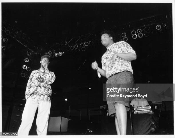 Rappers Posdnuos and Trugoy The Dove of De La Soul performs at the U.I.C. Pavilion in Chicago, Illinois in May 1989.