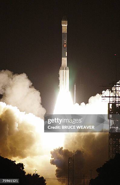 Delta II rocket carrying NASA's Phoenix Mars lander lifts off 04 August 2007 from Pad 17A at Cape Canaveral Air Force Station, Florida. If everything...