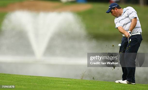 Gary Murphy of Ireland in action during the 3rd round of the Russian Open Golf Championship at the Moscow Country Club August 4, 2007 in Moscow,...