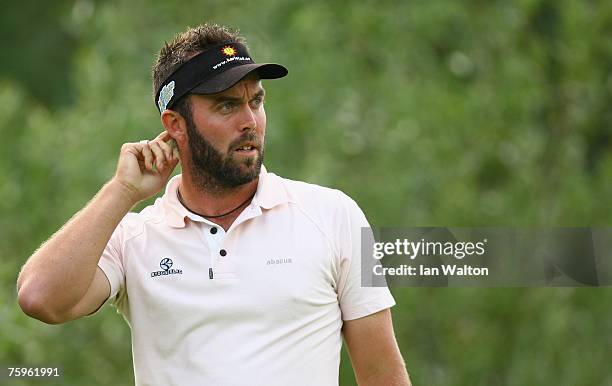 Christian Nilsson of Sweden looks down the 15th hole during the 3rd round of the Russian Open Golf Championship at the Moscow Country Club August 4,...