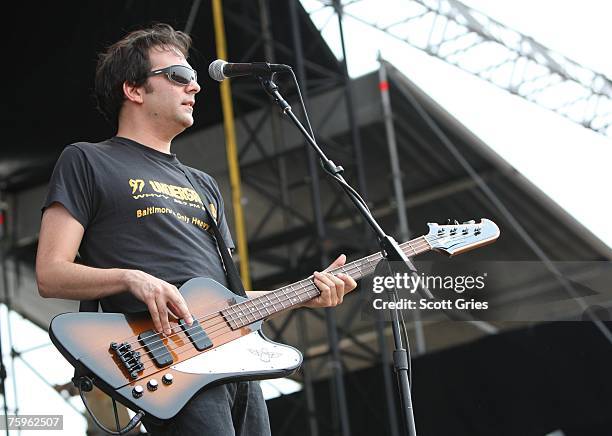 Bassist Adam Schlesinger of Fountains of Wayne performs onstage at the Virgin Festival By Virgin Mobile 2007 at Pimlico Race Course on August 4, 2007...