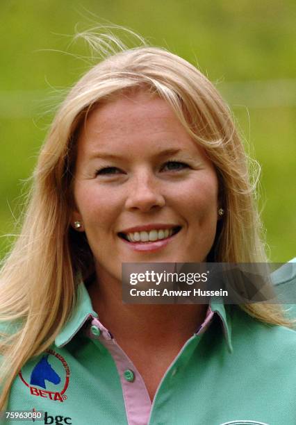 Newly engaged Autumn Kelly smiles on the second day of the Festival of British Eventing at Gatcombe Park on August 4, 2007 in Minchinhampton, England.