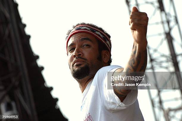 Musician Ben Harper of Ben Harper & The Innocent Criminals performs onstage at the Virgin Festival By Virgin Mobile 2007 at Pimlico Race Course on...