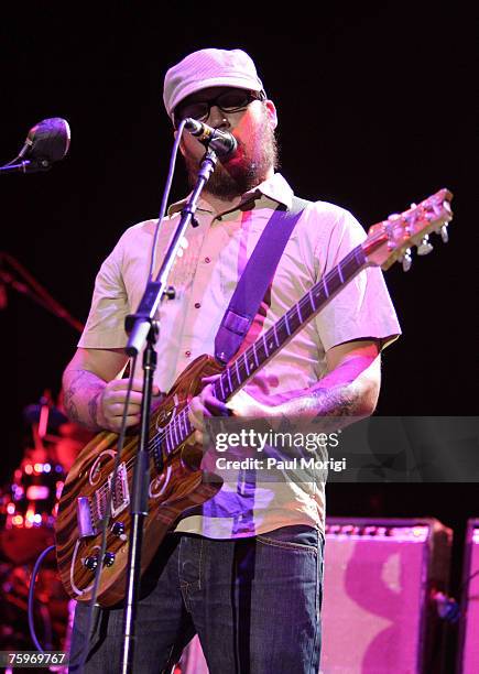 Singer/Guitarist Isaac Brock of Modest Mouse performs as part of the 2nd Annual Virgin By Virgin Mobile 2007 Festival at Pimlico Racetrack on August...