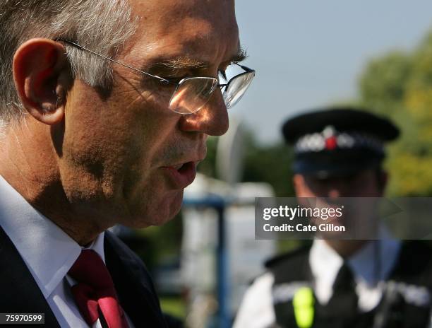 Martin Shirley, the director of the Institute for Animal Health Pirbright Laboratory, speaks to the press on August 5 2007 in Pirbright, England. The...