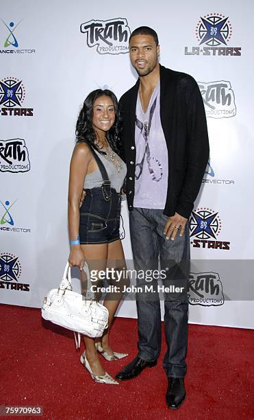 Kimberly Chandler and Tyson Chandler attend Baron Davis and Paul Pierce's LA Stars Rodeo Drive Experience on August 4, 2007 on Rodeo Drive in Beverly...