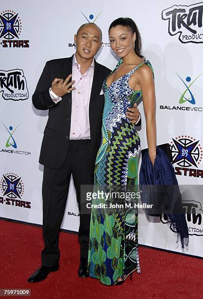 Bee Nguyen and Candice Jackson attend Baron Davis and Paul Pierce's LA Stars Rodeo Drive Experience on August 4, 2007 on Rodeo Drive in Beverly...