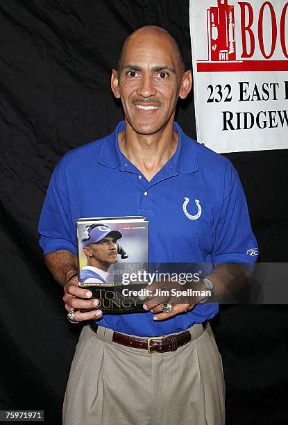 Tony Dungy Signs Copies Of His Book " Quiet Strength" At Bookends In Ridgewood, New Jersey On July 13, 2007.