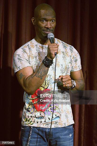 Comedian Charlie Murphy performs his stand up act in the Improv Comedy Club at the Seminole Hard Rock Hotel and Casino on August 4, 2007 in...