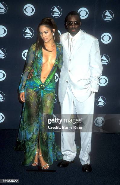 Jennifer Lopez & Puff Daddy at the Grammys in Los Angeles, California on 2-23-2000 at the Staple Center.