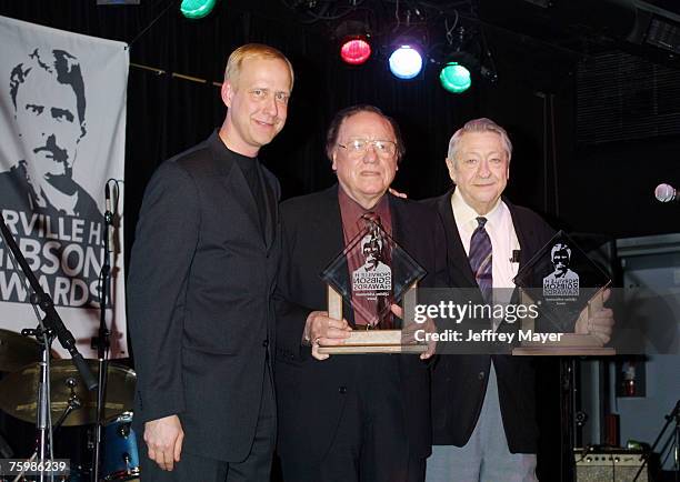 Gibson Chairman/CEO Henry Juszkiewicz with Lifetime Achievement Honorees Earl Scruggs and Scotty Moore