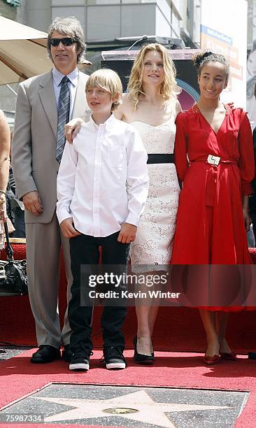 Actress Michelle Pfeiffer, her husband, producer David E. Kelley, her son John and daughter Claudia attend a ceremony honoring Pfeiffer with a Star...