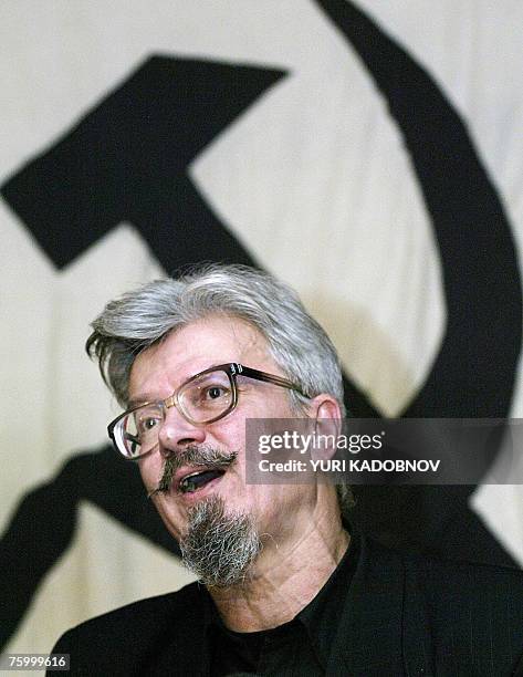 This file photo taken 20 January 2004 shows leader of the disbanded Russian National Bolshevik party and controversial writer Eduard Limonov at a...