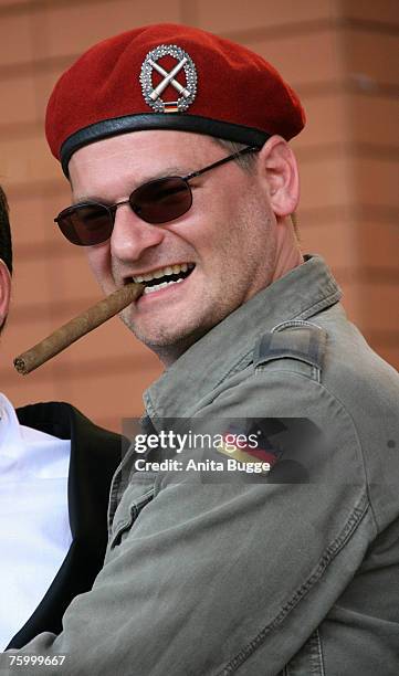 Cast members attend the "Ausbilder Schmidt" - The Movie: Photocall on August 7, 2007 in Berlin, Germany.