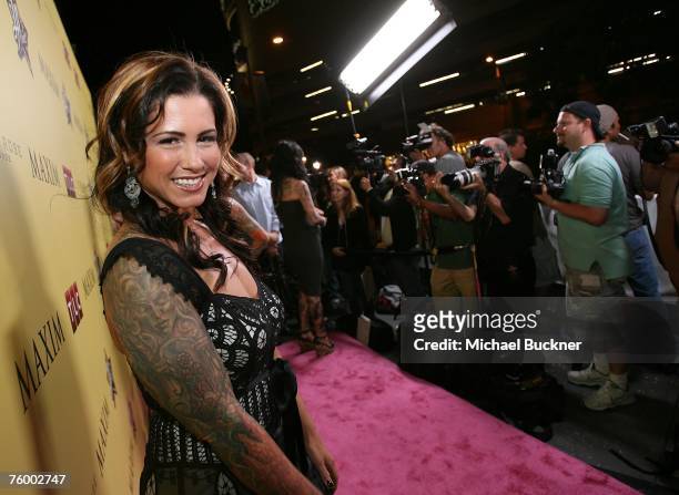 Tattoo artist Kim Saigh attends the premiere party of Discovery Channel's "LA INK" at the Stone Rose Lounge on August 6, 2007 in Los Angeles,...