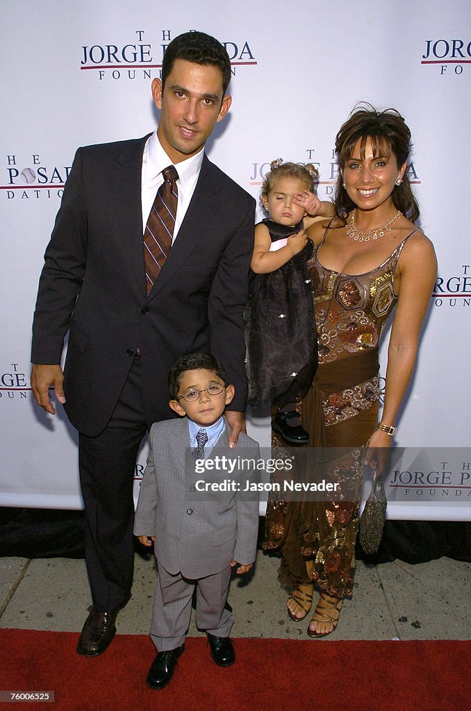 Jorge Posada and Laura Posada with their son, Jorge Jr. and daughter News  Photo - Getty Images